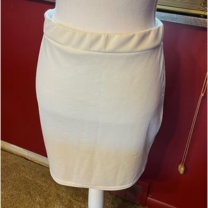White mini skirt